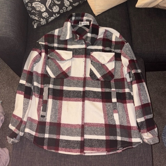 Little Mountain red blacks and white plaid jacket - Picture 1 of 8